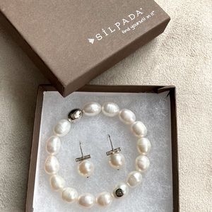 SILPADA PEARL STRETCH BRACELET AND EARRINGS